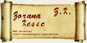 Zorana Kesić vizit kartica